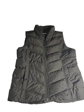 Lands End Women's Black Puffer Vest M 10-12 80% Down 20% feather Insulated